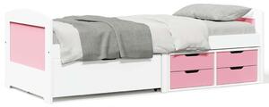 VidaXL Napozóágy 5 fiókkal matrac nélkül IRUN Fehér&Rózsaszín 90x200cm