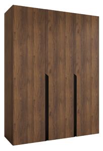 Gardróbszekrény Hartford 580, Laminált forgácslap, 202x150x52cm, Dió, Fekete