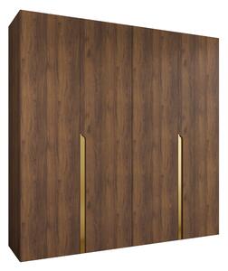 Gardróbszekrény Hartford 581, Laminált forgácslap, 202x200x52cm, Dió, Aranysárga