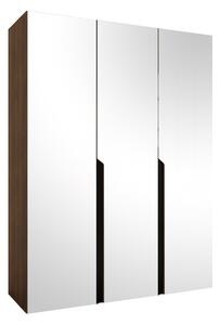 Gardróbszekrény Hartford 590, Laminált forgácslap, 202x150x52cm, Dió, Fekete