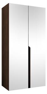 Gardróbszekrény Hartford 589, Laminált forgácslap, 202x100x52cm, Dió, Fekete