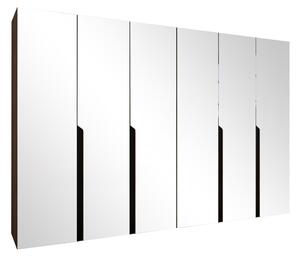 Gardróbszekrény Hartford 593, Laminált forgácslap, 202x300x52cm, Dió, Fekete