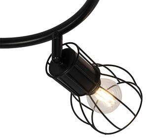 Modern mennyezeti lámpa fekete 50 cm-es kerek 3-lámpa - Botu