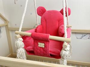 ELIS DESIGN Velvet Swing gyerekhinta háttámlával szín: Rózsaszín
