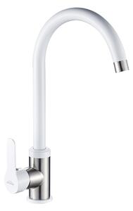 Invena Iron, szabadon álló mosogató csaptelep, fehér acél, INV-BZ-53-L02-L