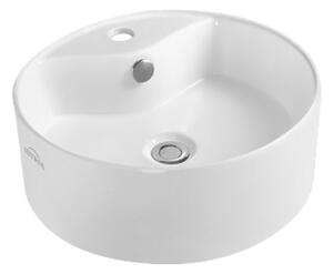 Invena Granada, kerek asztali mosogató 410x410x145 mm, fehér, INV-CE-44-001-W