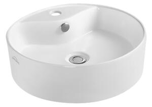 Invena Granada, kerek asztali mosogató 470x470x155 mm, fehér, INV-CE-45-001-W
