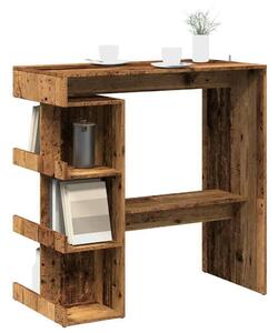 VidaXL antik fa szerelt fa bárasztal tárolópolccal 100 x 48 x 101,5 cm
