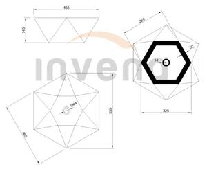 Invena Naksos, asztali mosogató 54x54 cm, fehér, INV-CE-55-001-C