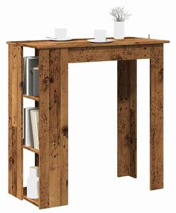 VidaXL antik fa színű szerelt fa bárasztal polccal 102x50x103,5 cm