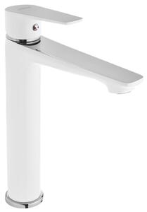 Invena Dokos, magas mosogató csaptelep, króm-fehér, INV-BU-19-W02-V