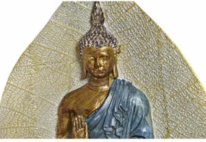 DKD Home Decor Dekoratív Figura Piros Kék Aranysárga Buddha (11,3 x 4 x 15,3 cm) (3 db)