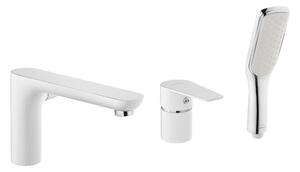 Invena Dokos, 3 lyukú fürdocsaptelep, fehér-króm, INV-BW-19-S02-V