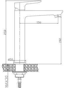 Invena Dokos, magas mosogató csaptelep, króm-fehér, INV-BU-19-W02-V