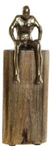 DKD Home Decor Dekoratív Figura Aranysárga Mangófa Ember (9 x 9 x 26 cm)