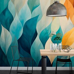 Fotótapéta Színes levél alakú körvonalak, Természet fotótapéta, Fotótapéta természet levelek, w01748 : Uwalls.hu