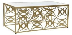 DKD Home Decor Dohányzóasztal Üveg Fém Aranysárga (110 x 60 x 46 cm)
