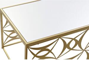 DKD Home Decor Dohányzóasztal Üveg Fém Aranysárga (110 x 60 x 46 cm)