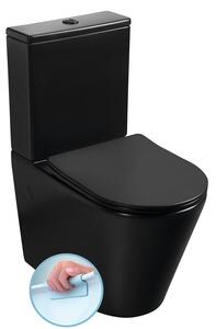 Sapho Sapho, PACO RIMLESS WC kombi, alsó/hátsó hulladék, fekete, PC1012WRB