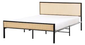 Ágy PE Rattan AVANTON 140 x 200 cm Fekete
