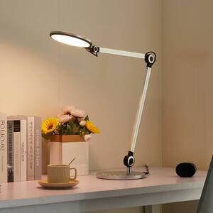 Lindby LED-es asztali lámpa Nyxaris, ezüst, fém, CCT, 50 cm, dimmelhető, Alu / szürke / cink, Dolgozószoba / Iroda, Műanyag, Modern