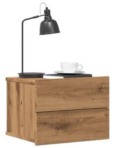 VidaXL 2 db kézműves tölgy fali szerelhető éjjeliszekrény 40x32x30 cm