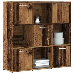 VidaXL antik fa színű szerelt fa könyvespolc 90 x 28 x 90 cm