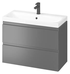 Cersanit Moduo Slim, falra akasztható mosdószekrény 80x38x57 cm, antracit matt, S590-089