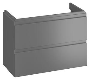 Cersanit Moduo Slim, falra akasztható mosdószekrény 80x38x57 cm, antracit matt, S590-089