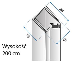 Rea Hugo, oldalsó profil és mágnescsík 200 cm, matt réz, REA-K6752