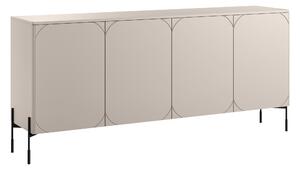 Sonatia komód 200 cm négyajtós - kasmír / fekete lábak