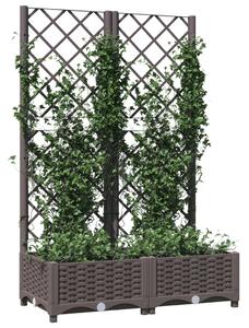 VidaXL barna polipropilén rácsos kerti ültetőláda 80 x 40 x 121,5 cm