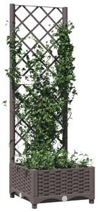 VidaXL barna polipropilén rácsos kerti ültetőláda 40 x 40 x 121,5 cm