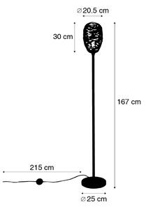 Design állólámpa fekete rézzel 30 cm - Sarella