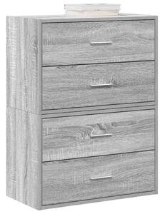 VidaXL 2 db szürke sonoma szerelt fa szekrény 2 fiókkal 60 x 31 x 40cm