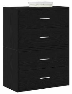 VidaXL 2 db fekete tölgy szerelt fa szekrény 2 fiókkal 60 x 31 x 40 cm