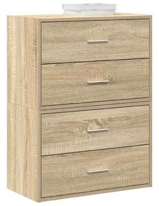 VidaXL 2 db sonoma tölgy szerelt fa szekrény 2 fiókkal 60 x 31 x 40 cm