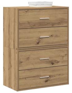 VidaXL 2 db kézműves tölgy szerelt fa szekrény 2 fiókkal 60x31x40 cm