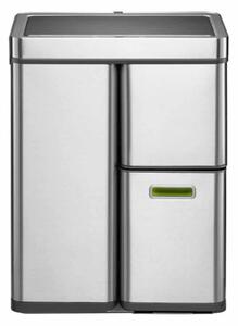 Eko Mirage Plus szemeteskosár érzékelővel, 60 l, hangtalan fedél nyitás/zárás, 3 kivehető szemetes, érintőgombok, fényjelzők, kompakt, rozsdamentes acél