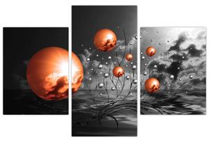Absztrakt képek - narancssárga gömbök (90x60cm)