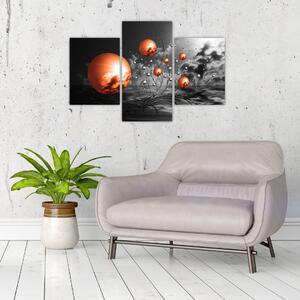 Absztrakt képek - narancssárga gömbök (90x60cm)