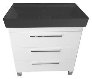TMP TRIO 100 álló fürdőszobabútor - CeraStyle SHARP FEKETE mosdóval - 100 x 48 cm