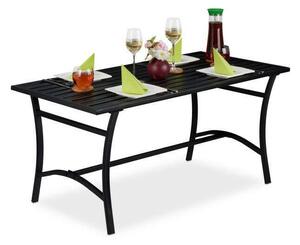 Fém kerti asztal alacsony 55,5x120x60 cm fekete 10030996