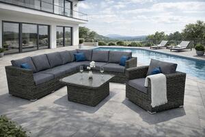 DEOKORK Rattan variálható ülőgarnitúra MALIBU 6 fő részére (szürke)