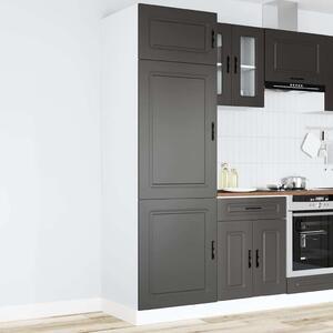 VidaXL Porto fekete szerelt fa konyhaszekrény