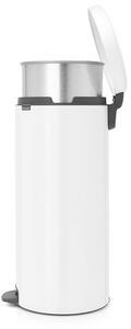 Brabantia NewIcon pedálos hulladékgyűjtő szagmentesen záródó Soft-Close fedél, acél belső tartály, 30L - G méret, acél, fehér - 114748