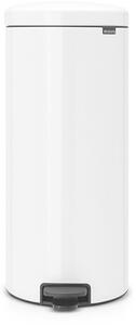 Brabantia NewIcon pedálos hulladékgyűjtő szagmentesen záródó Soft-Close fedél, acél belső tartály, 30L - G méret, acél, fehér - 114748