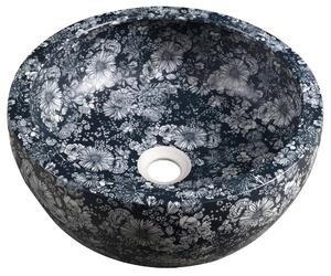 Sapho Sapho, PRIORI kerámia munkalap mosogató Ø 41 cm, kék mintával, PI038