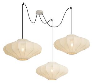 Japandi függőlámpa bézs 50cm 3-lámpás - Plu