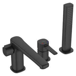 Invena Trend, 3 lyukú fürdőcsaptelep, fekete matt, INV-BW-02-S04-V